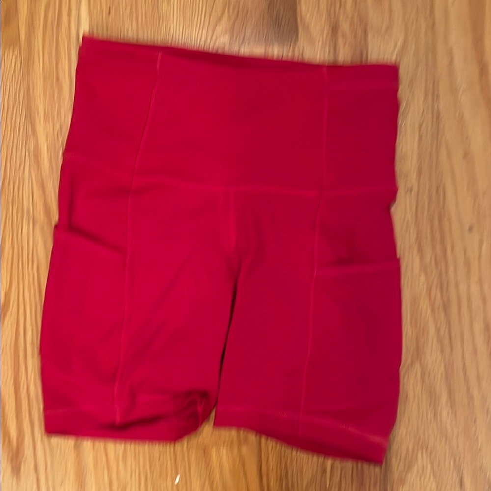 Women's Red lululemon bike Shorts size 0
